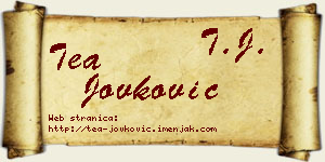 Tea Jovković vizit kartica
